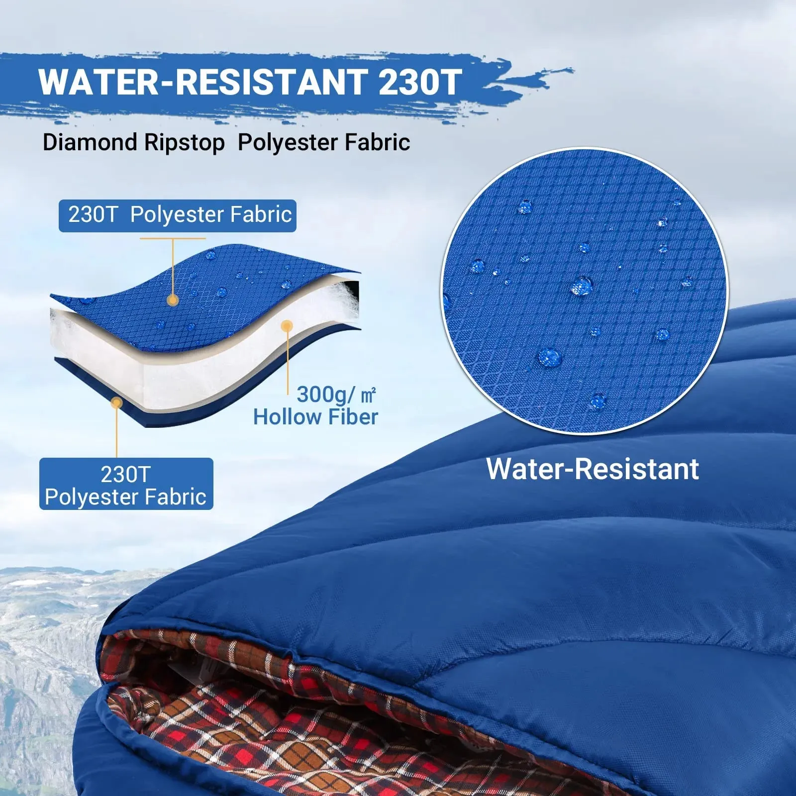 KingCamp FREESPACE 300S Kids Sleeping Bag-Envelope With Hood