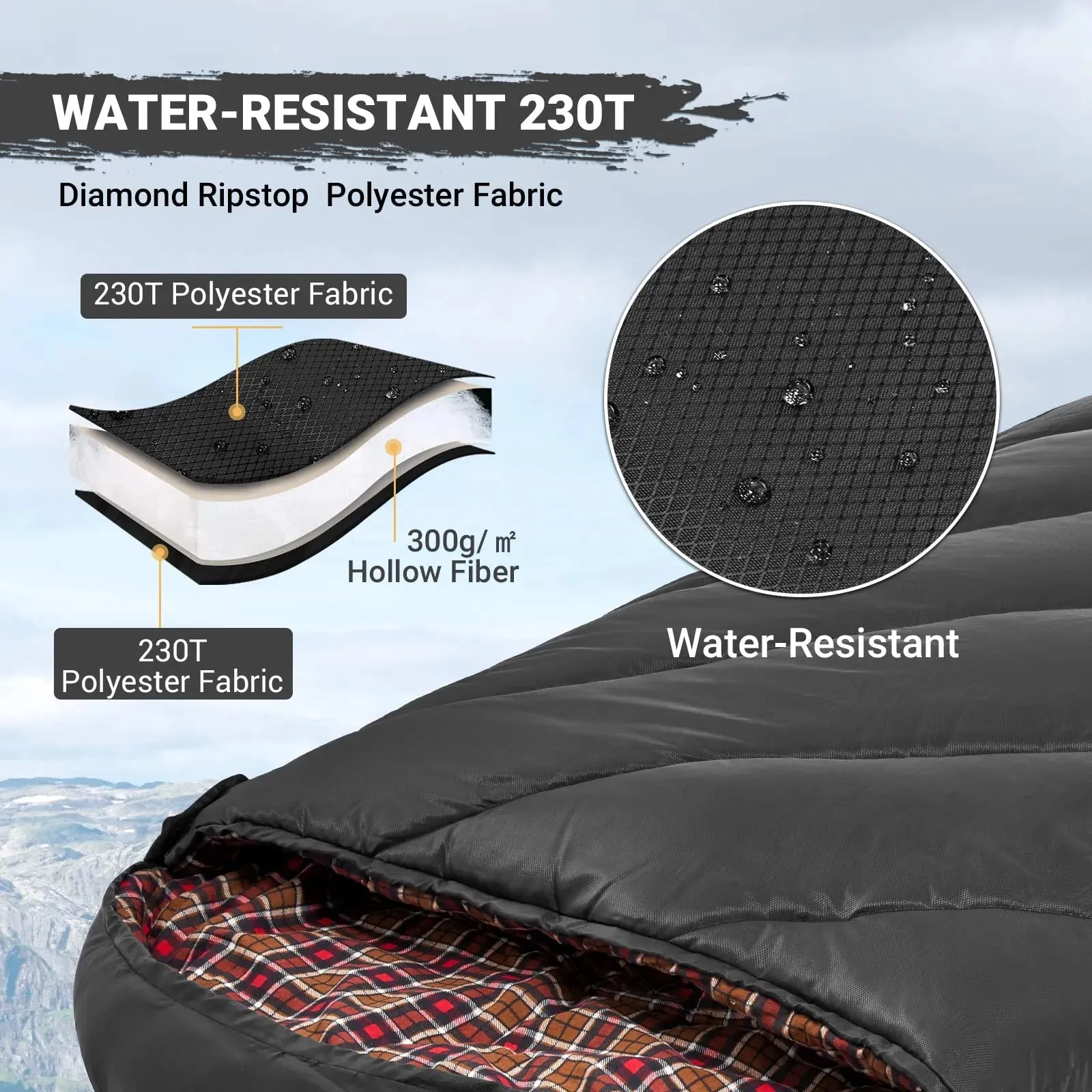 KingCamp FREESPACE 300S Kids Sleeping Bag-Envelope With Hood