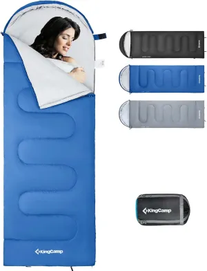 KingCamp Sleeping Bag for Adults Kids Boys Girls - Warm Cold Weather Camping Gear with Compression Bag, Ideal for Backpacking, Hiking, and Outdoor Adventures, Lightweight & Water-Repellent