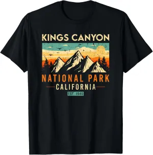 Kings Canyon Est 1960 California Vintage Retro National Park T-Shirt
