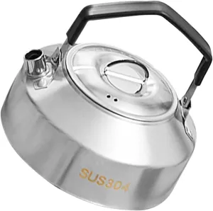 Kisangel Outdoor Stainless Steel Kettle Multi-function Camping Teapot for Boiling Water Tea Portable Cookware for Hiking and Outdoor Adventures