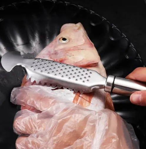 Kitchen Fish Scale Remover Stainless Steel Fish Scale Remover Cleaner Scraper Kitchen Peeler Tool Kitchen Fish Scale Gadgets