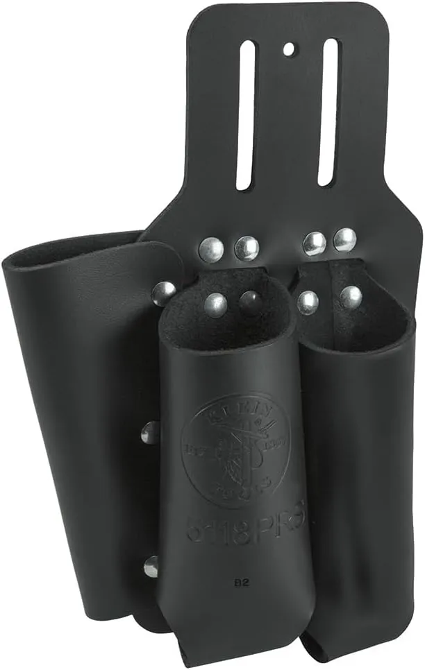 Klein Tools 5118PRS Tool Pouch, Multi Tool Holder with (3) Pockets for Pliers, Folding Rulers, Screwdrivers