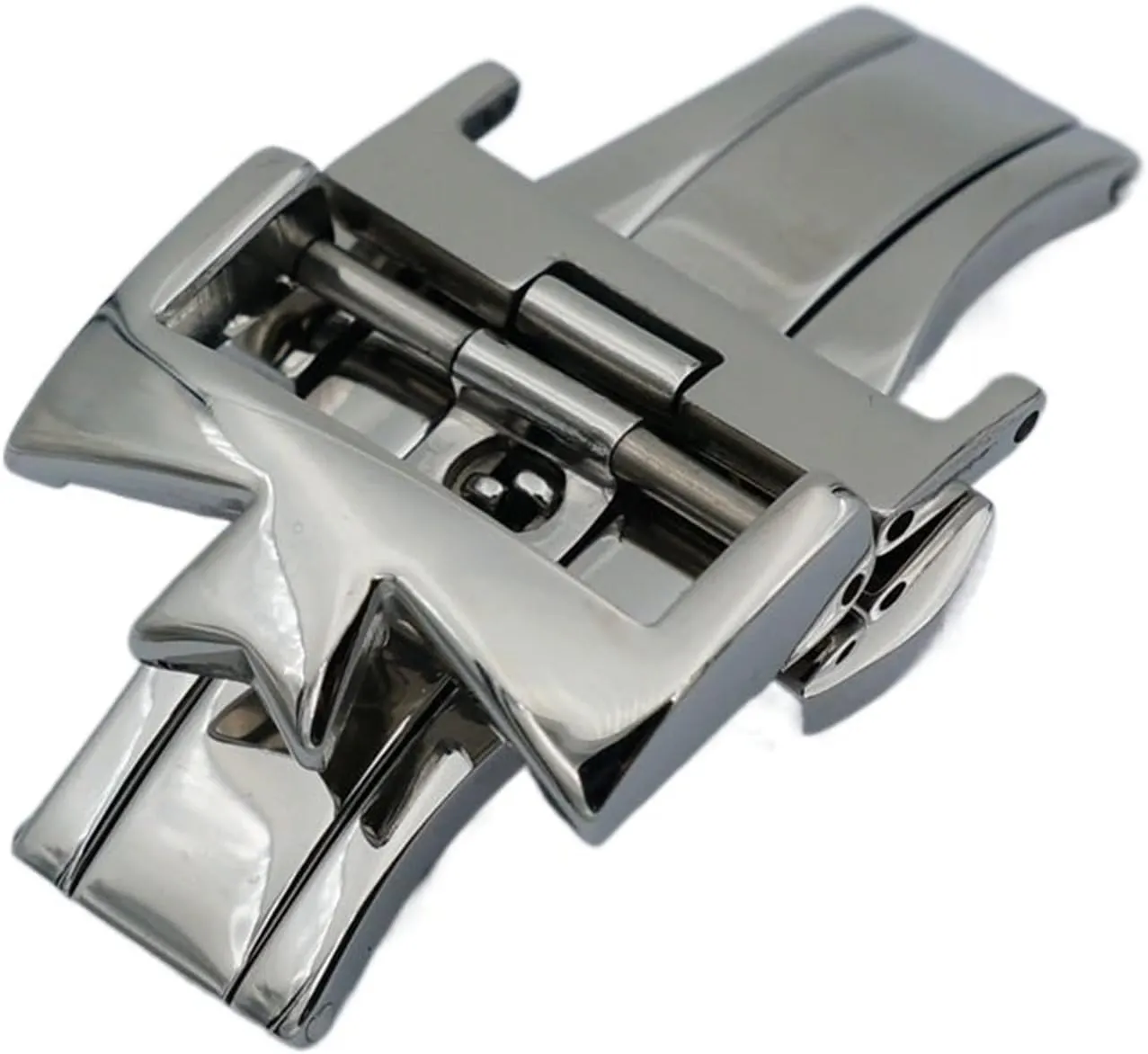 KLVN 18mm 20mm 316L Stainless Steel Double By Double Open Watch Buckle Clasp Strap Deployant For Watchbands