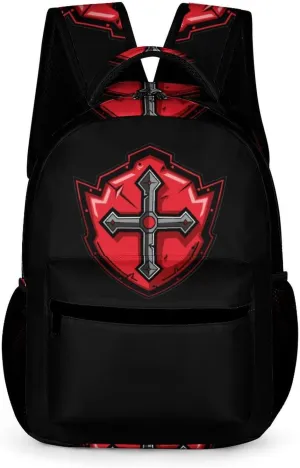 Knights Templar Crusader Cross Travel Backpack Cute Laptop Bag Aesthetic Campus Backpack Casual Daypack