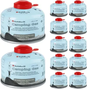 KOMAN Iso-Butane Camping Fuel Gas Canister All Season Mix Isobutane Fuel Canister Backpacking Fuel Light-Weight Compact Camping Fuel Mini Propane Tanks Camp Stove Fuel 100gram (12 Pack)