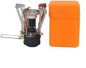 Krixis 3000W Portable Light Weight Design Outdoor Picnic Camping Hiking Foldable Gas Stove Cookout Butane Burner Orange/Black Optional - (Color: Black)