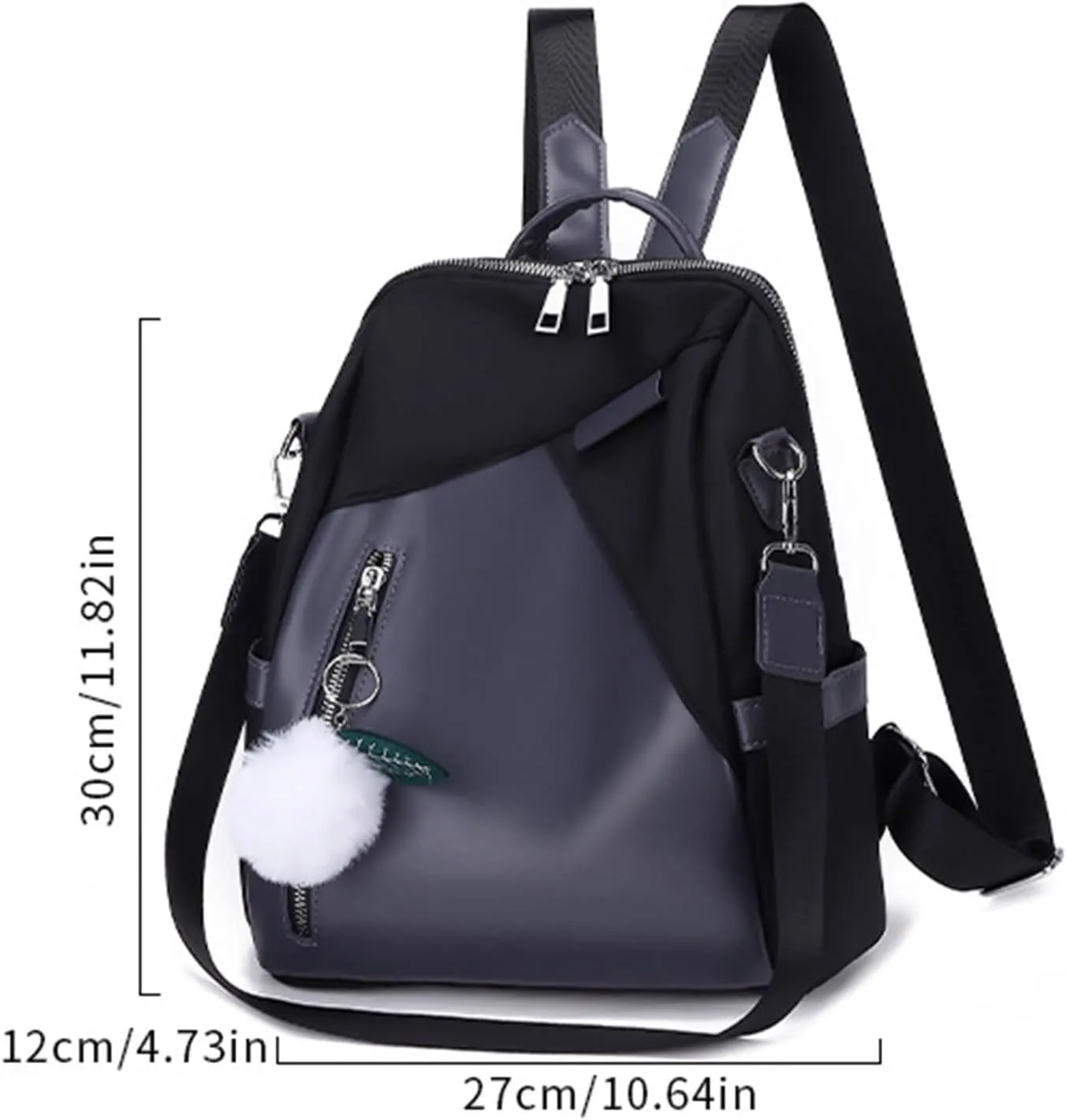 Ladies Fashion Pendant Casual Backpack Retro Solid Color Large Capacity Small Anime Backpack for Middle (One Size)