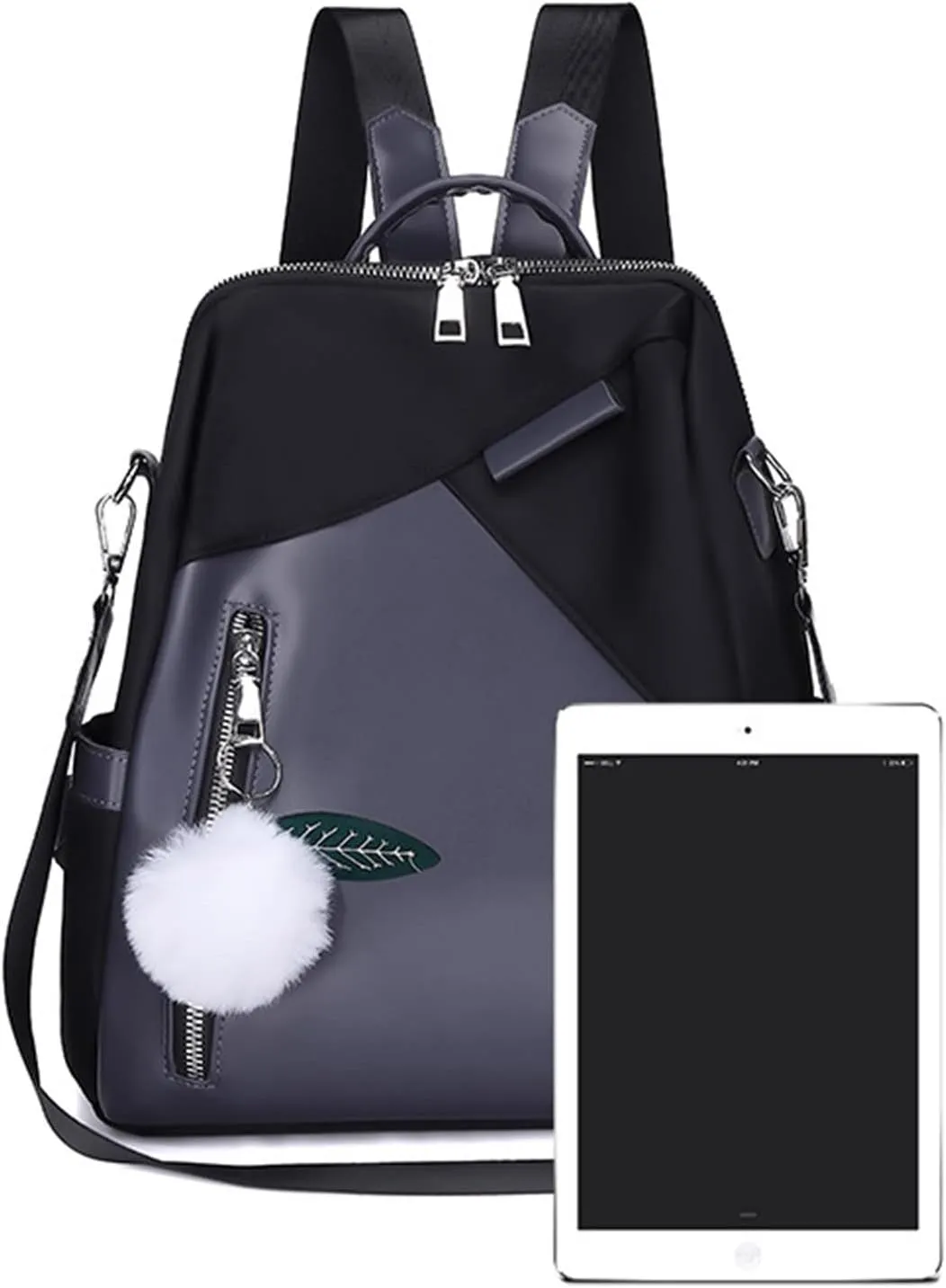 Ladies Fashion Pendant Casual Backpack Retro Solid Color Large Capacity Small Anime Backpack for Middle (One Size)