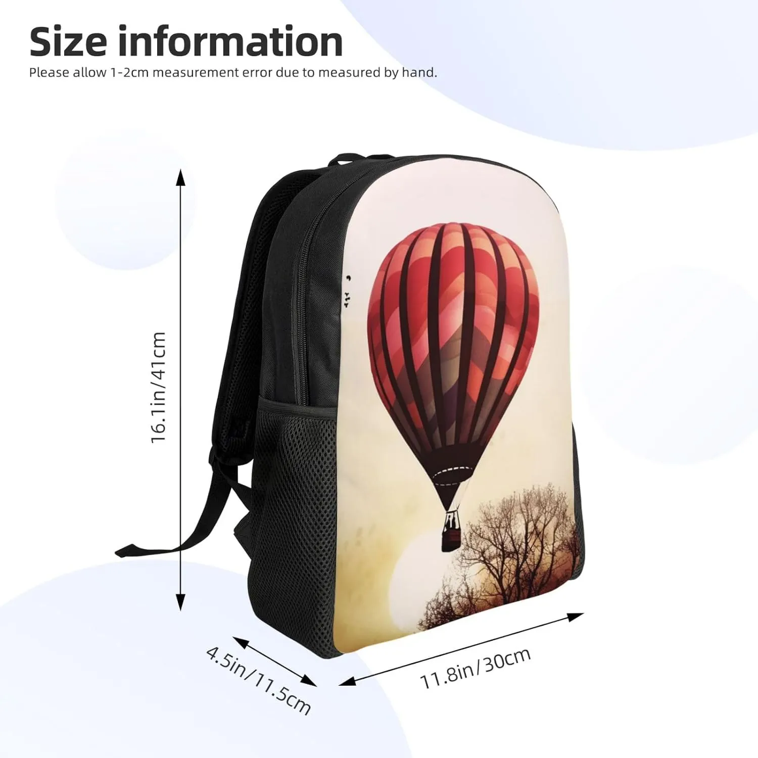 Laptop Backpack for Men Women Carry On Backpack Hot air balloon Backpack Lightweight Travel Bag Casual Daypack