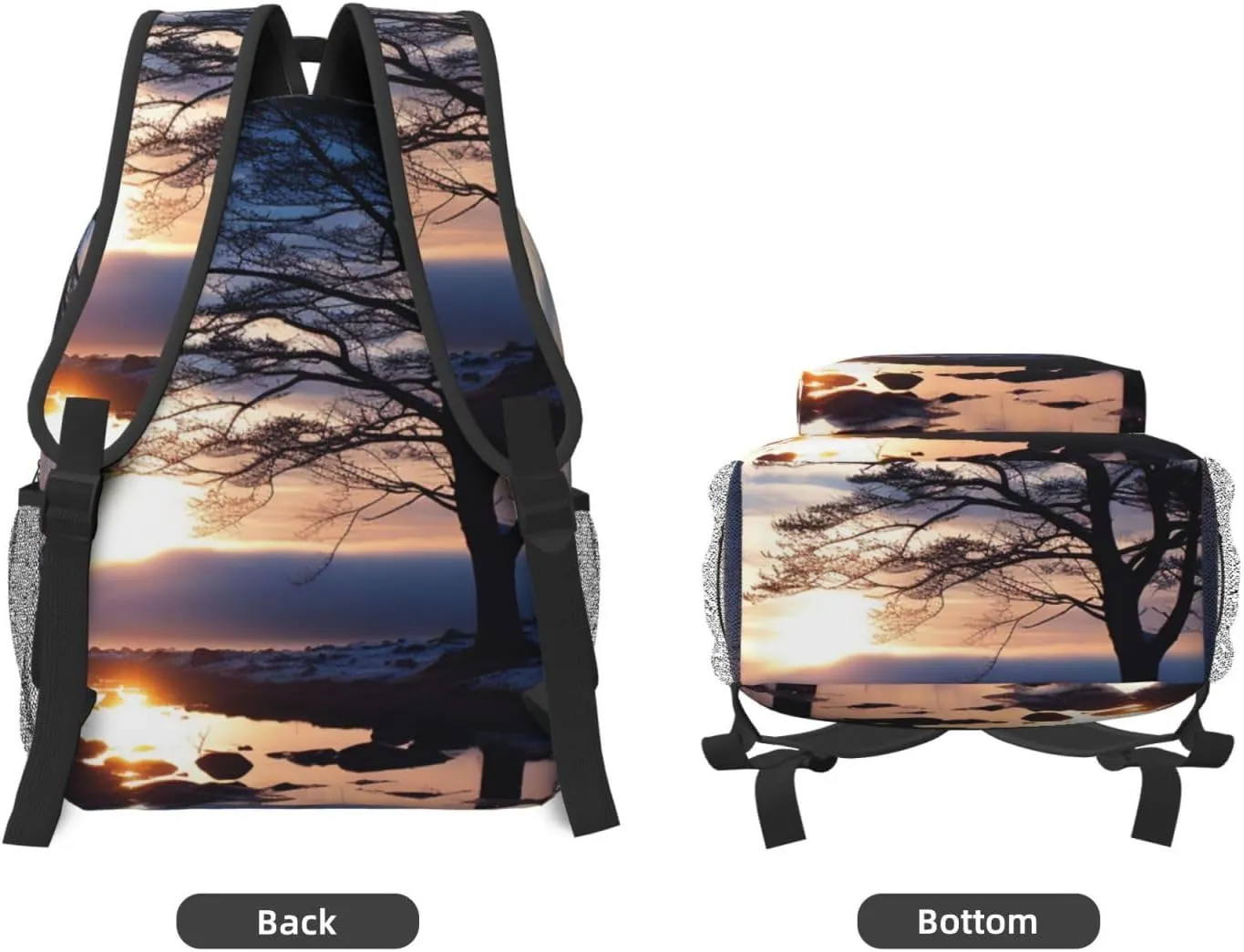 Laptop Backpack for Men Women Lightweight Travel Backpack Tree branch silhouette at dusk Daypack Laptop Bag for Travel