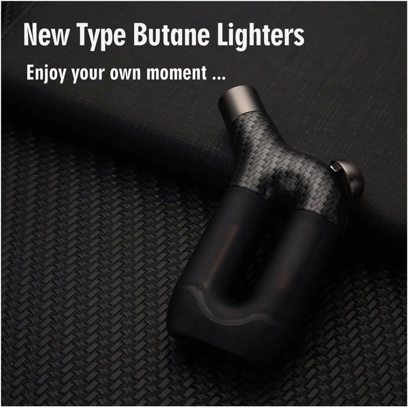 Large Capacity Visible Gas Canister Torch Lighter, Metal Windproof Single Jet Flame, Refillable Butane, Adjustable Flame, Camping, Backcountry(Brown)(Red)