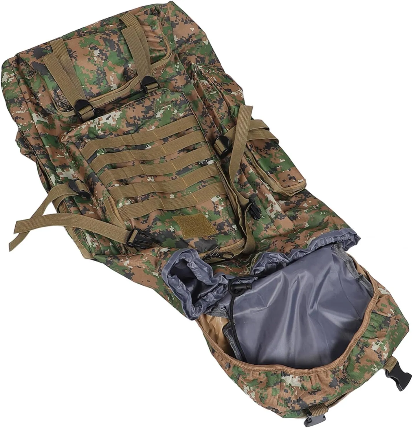 Large Travel Backpack Hiking Backpacks with External Frame Rucksack for Men Oxford Cloth Army Style