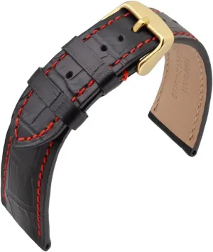 Leather Watchband 14mm 18mm 19mm 20mm 21mm 22mm Embossed Watch Strap Gold Buckle Men Women Bracelet