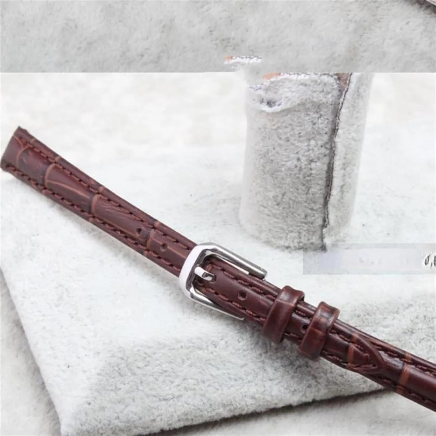 Leather Watchband For Girls And Student Watch Band Black Brown Red White Blue Strap