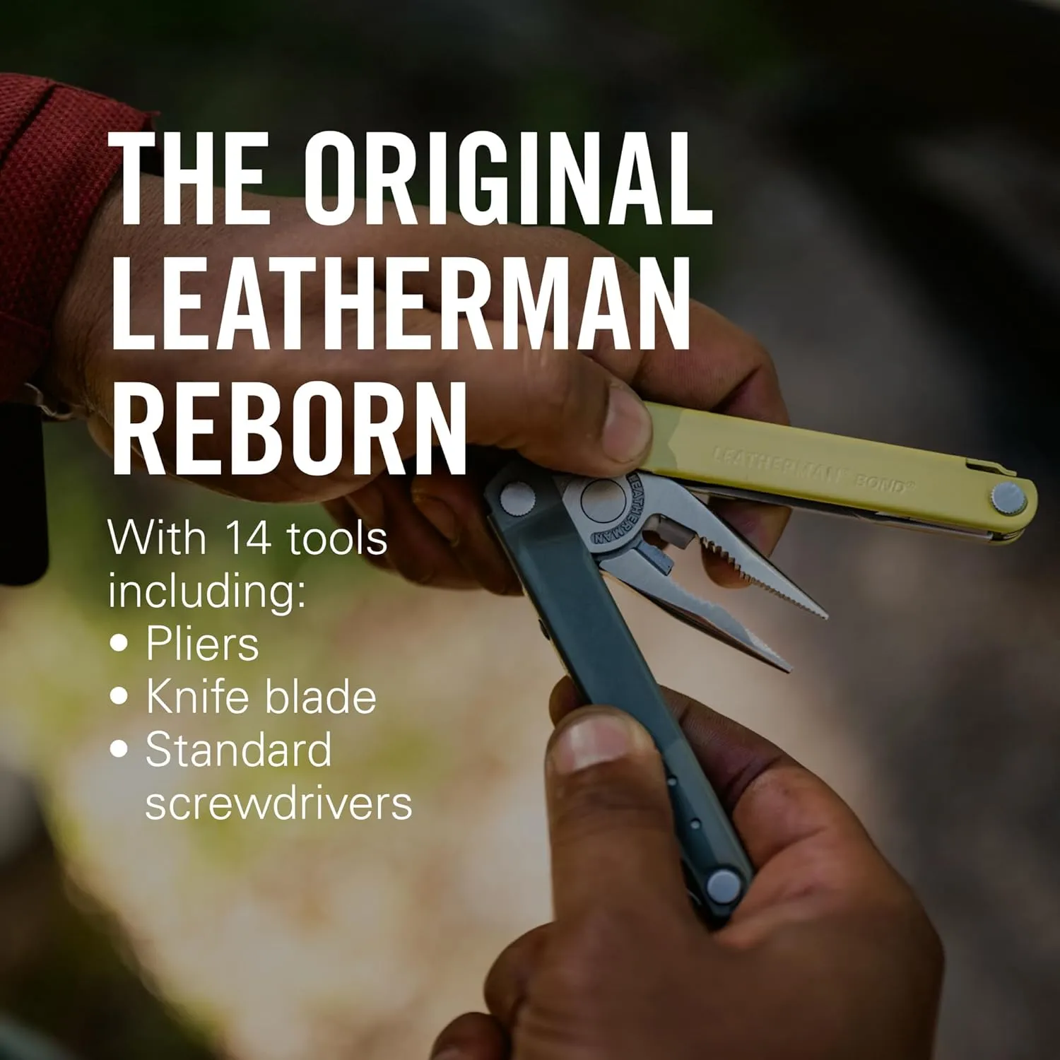 LEATHERMAN, Bond, 14-in-1 Lightweight Multi-tool for Camping, Hiking & Everyday Carry (EDC), Made in USA, Nylon Sheath Included, Mossy Slate