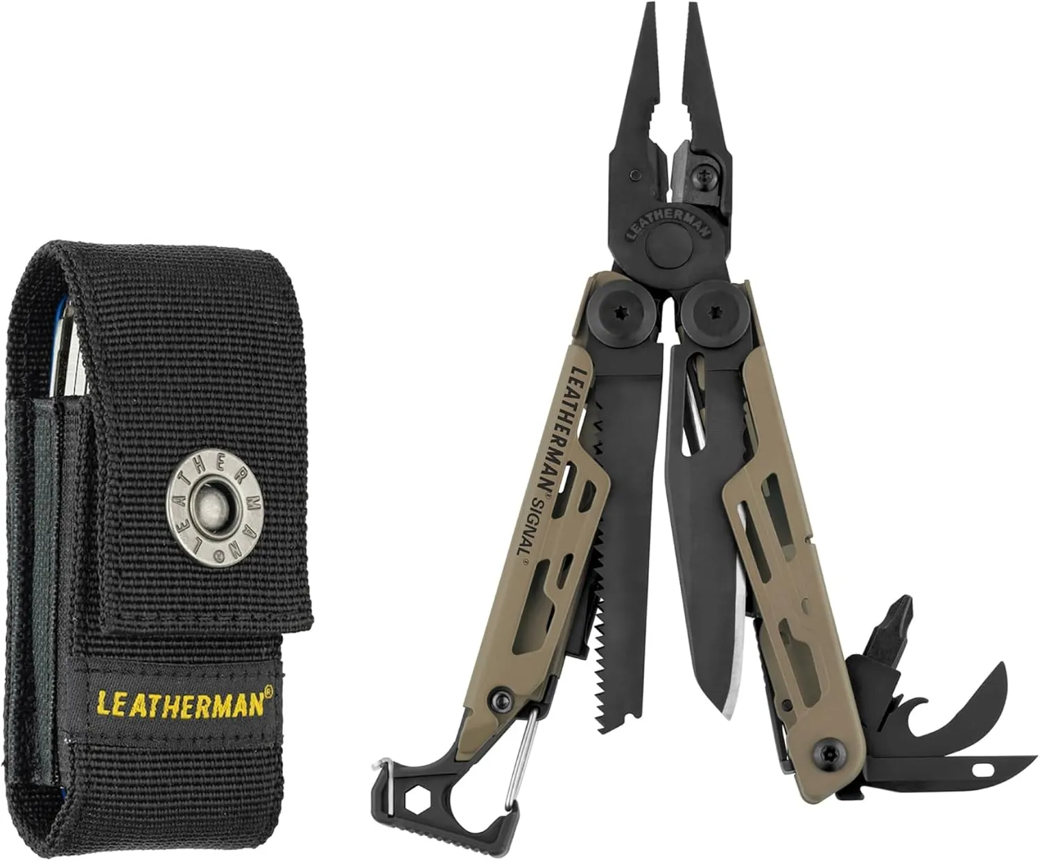 LEATHERMAN, Signal, 19-in-1 Multi-tool for Outdoors, Camping, Hiking, Fishing, Survival, Durable & Lightweight EDC, Made in the USA, Coyote Tan