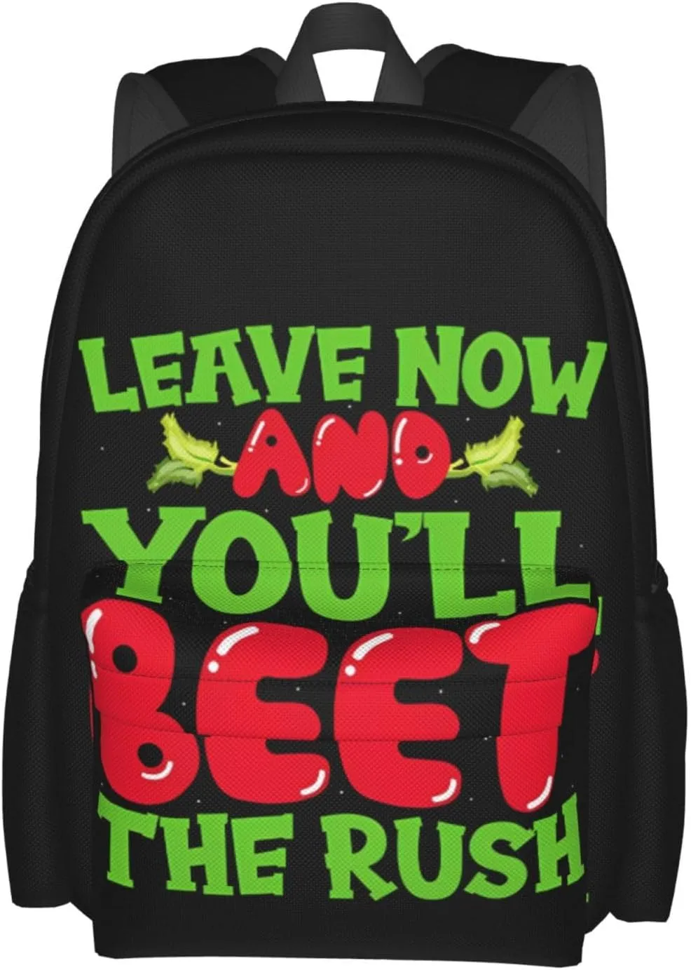 Leave Now And You'll Beet The Rush Backpack Casual Laptop Backpack Large Capacity Double Shoulder Bag Travel Daypack For Women Men
