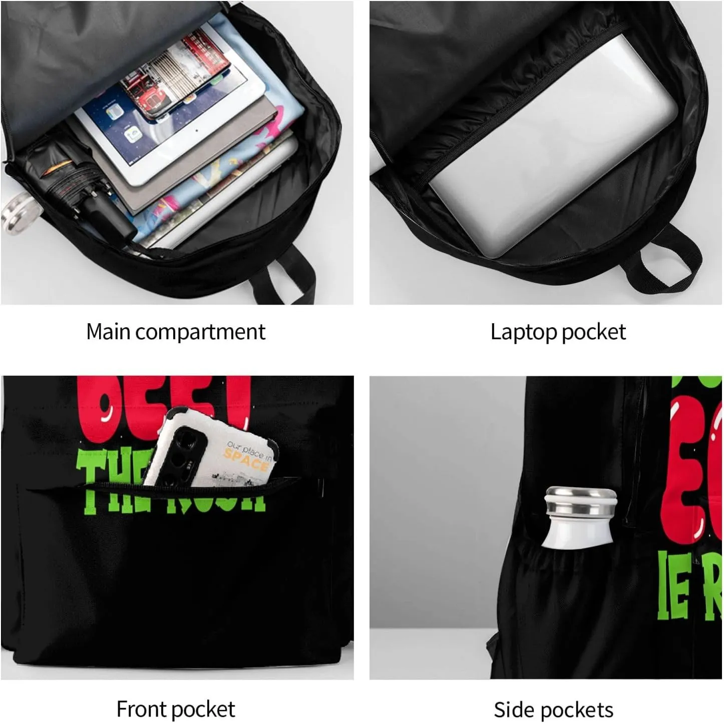 Leave Now And You'll Beet The Rush Backpack Casual Laptop Backpack Large Capacity Double Shoulder Bag Travel Daypack For Women Men