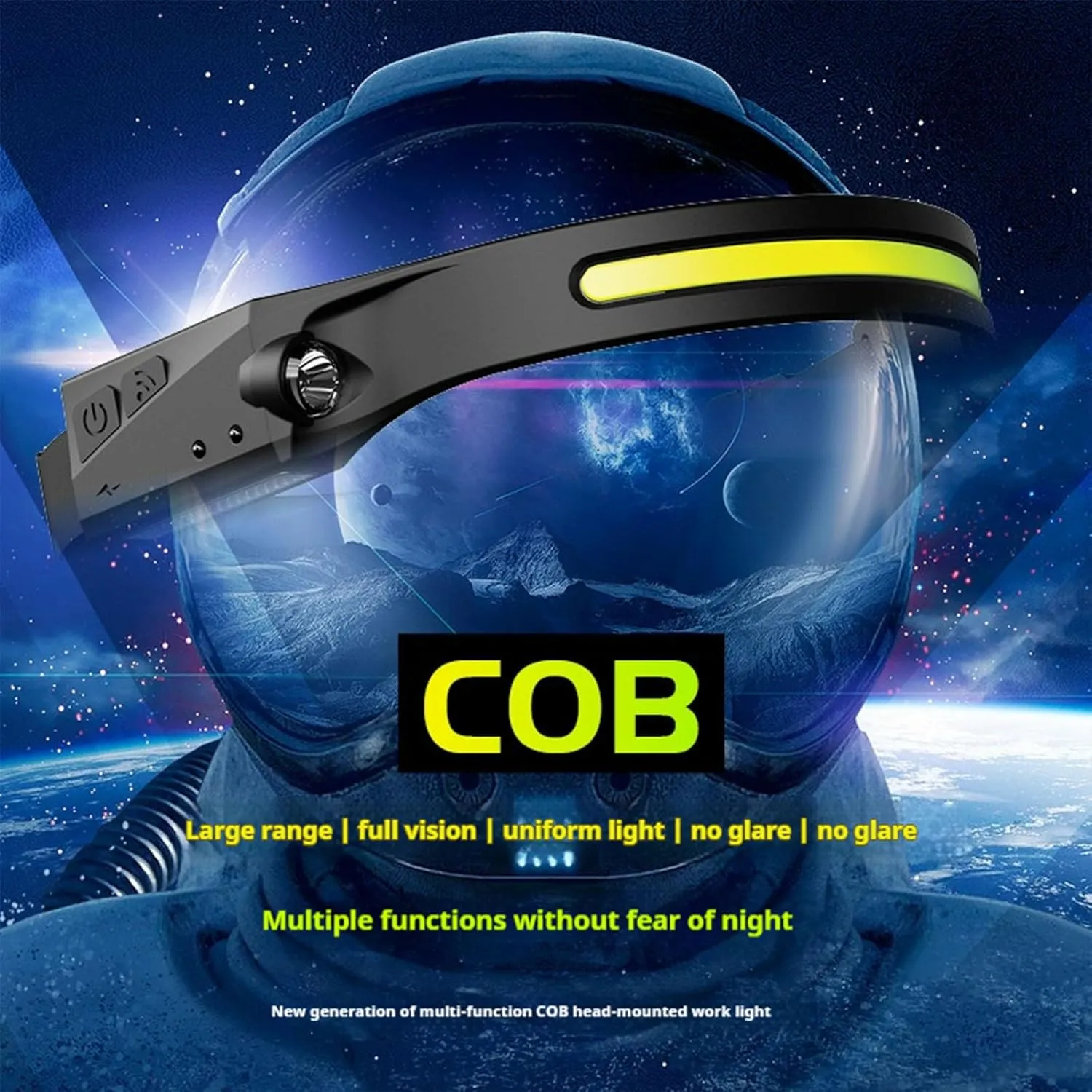 LED Headlamp 230° Wide Beam Head Lamp Waterproof USB Rechargeable Light 5Mode for Adults Hardhat Light，Work，Camping, Running, Hiking Fishing Essentials Gear