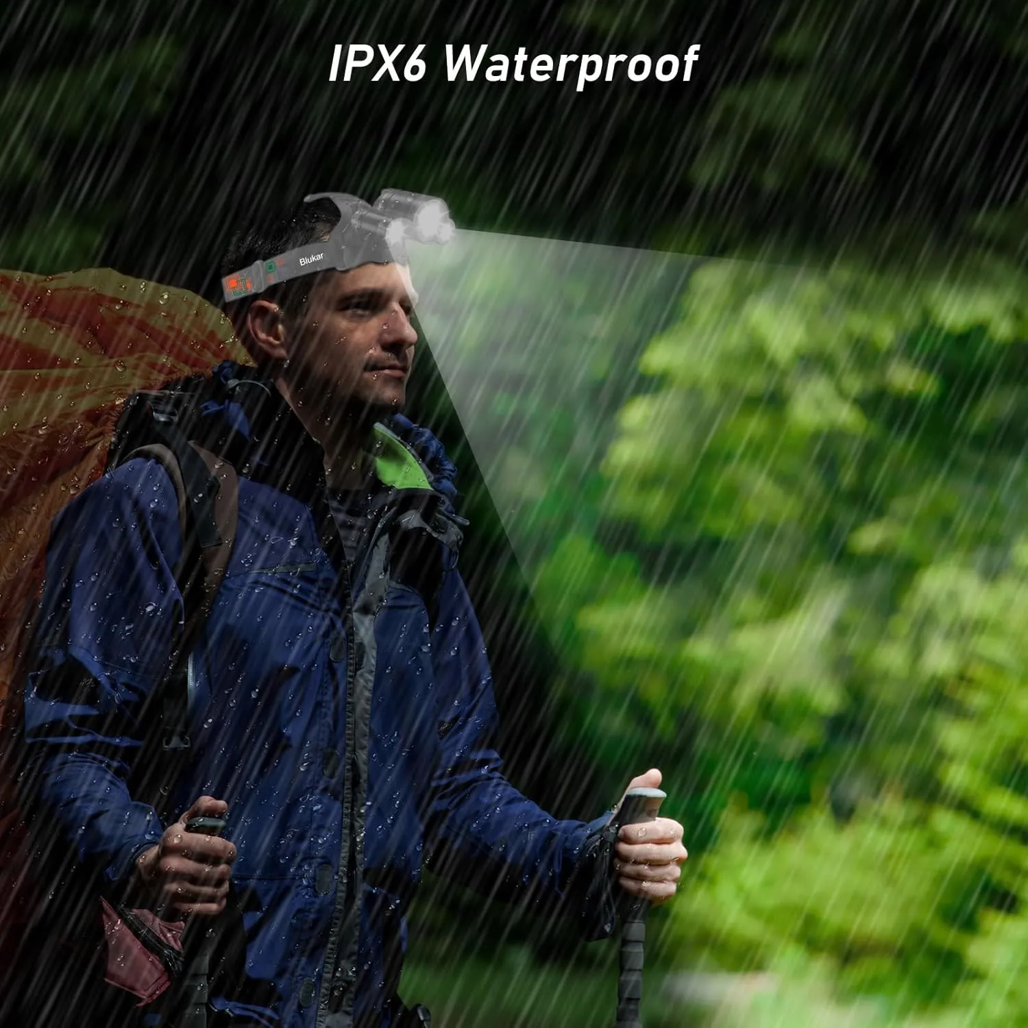 LED Headlamp, 8000L Super Bright Rechargeable Headlight Flashlight - 3 Lights 5 Modes,Zoomable,Spotlight&Floodlight Combination, IPX6 Waterproof, 20 Hrs Runtime for Running,Hiking etc-Gray