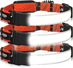 LED Headlamp Flashlight, 1000 Lumen 230°Wide-Beam USB Rechargeable Head Light w/Taillight, Waterproof Lightweight Headlight Headlamps for Running, Cycling & Camping (3xHeadlamp)