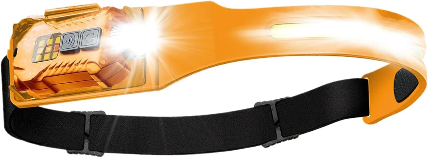Led Headlamp, Headlamp with Motion Sensor, Waterproof Headlamp, Wide Beam Headlamp, Waterproof Led Headlamp for Camping, Featuring 230-degree Wide Beam, Motion Sensor, and Side Flashlight