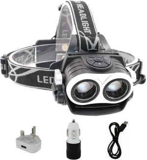 LED Headlamp Headlight Head Torch - Lightweight Comfortable and Weatherproof Flash Light/Torch - Water Resistant Safety Head Lamp - Head Torch for Biking Cycling Climbing Camping Dog Walkin