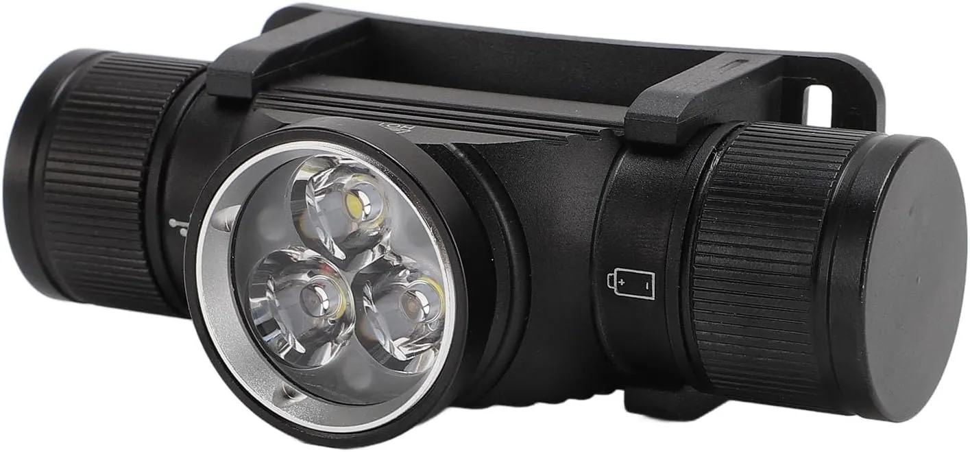 LED Headlamp, Rechargeable Headlamp Strong Light Flashlight Head Mounted Outdoor Work Light Angle Adjustable Mining Lamp for Outdoor Use, Flashlight