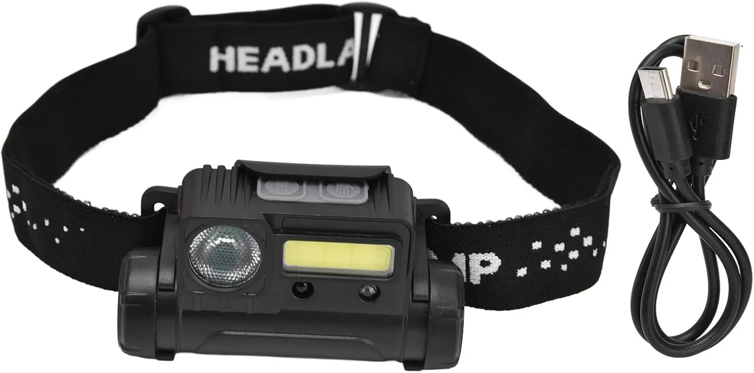 LED Headlight, High Brightness Headlamp Induction Headlamp Portable Headflashlight Lightweight Headlamp for Outdoor Hiking Camping