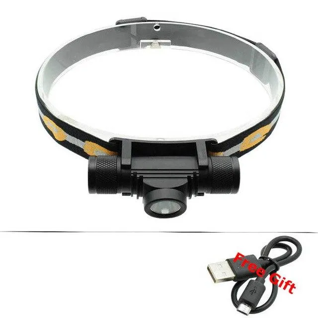 LED Headlight USB Charger Headlamp XM-L2 Double LED Camping Flashlight Hunting Frontal Head Torch by 18650 Rechargeable Battery