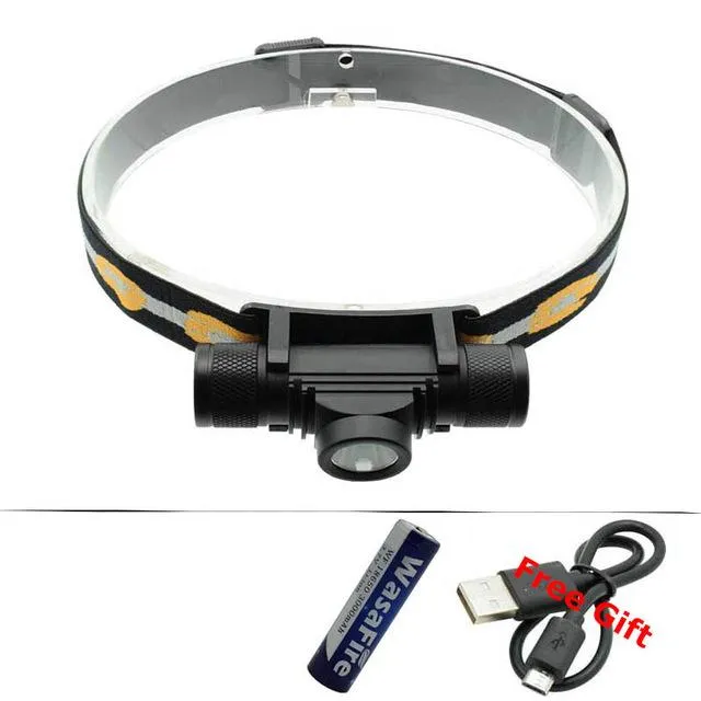 LED Headlight USB Charger Headlamp XM-L2 Double LED Camping Flashlight Hunting Frontal Head Torch by 18650 Rechargeable Battery