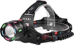 LED Rechargeable Headlamp 30W 1200 Lumens Super Bright Headlamp with 4 Light Modes 90°Adjustable Waterproof Headlight Type C Rechargeable Headlamp for Outdoor Camping Running Cycling Climbing