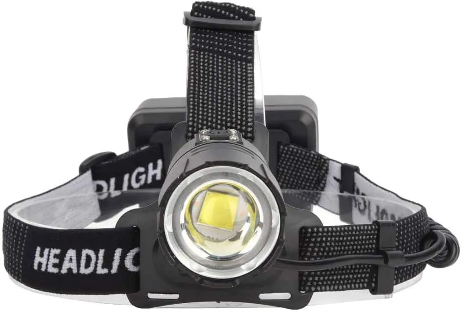 LED Rechargeable Headlamp, P70 4000LM High Brightness USB Charging Zoomable Large Power Strong Light Headlamp for Camping, Hiking, Outdoors