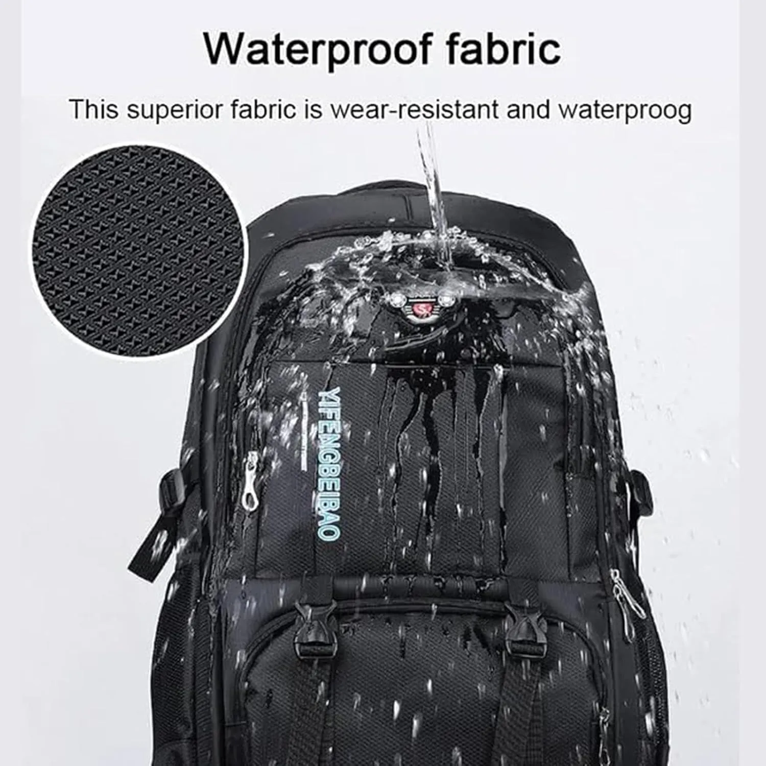 LELEBEAR Expandable Multifunctional Large-Capacity Oxford Backpack, Travel Backpack For Mountaineering, Waterproof Hiking Backpack (Black)