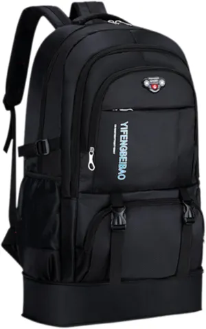 LELEBEAR Expandable Multifunctional Large-Capacity Oxford Backpack, Travel Backpack For Mountaineering, Waterproof Hiking Backpack (Black)