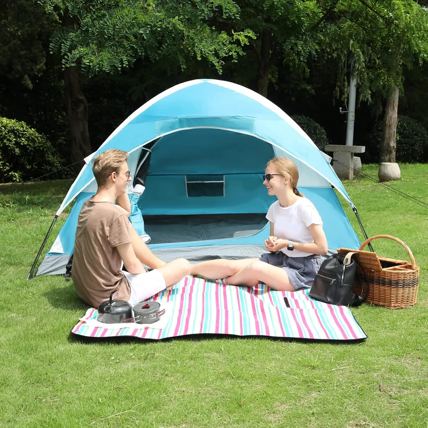 LET'S CAMP 3 Person Backpacking Tent,Portable Lightweight Waterproof Windproof Easy Setup Backpacking Tent,Great for Camping Hiking Mountaineering,Blue