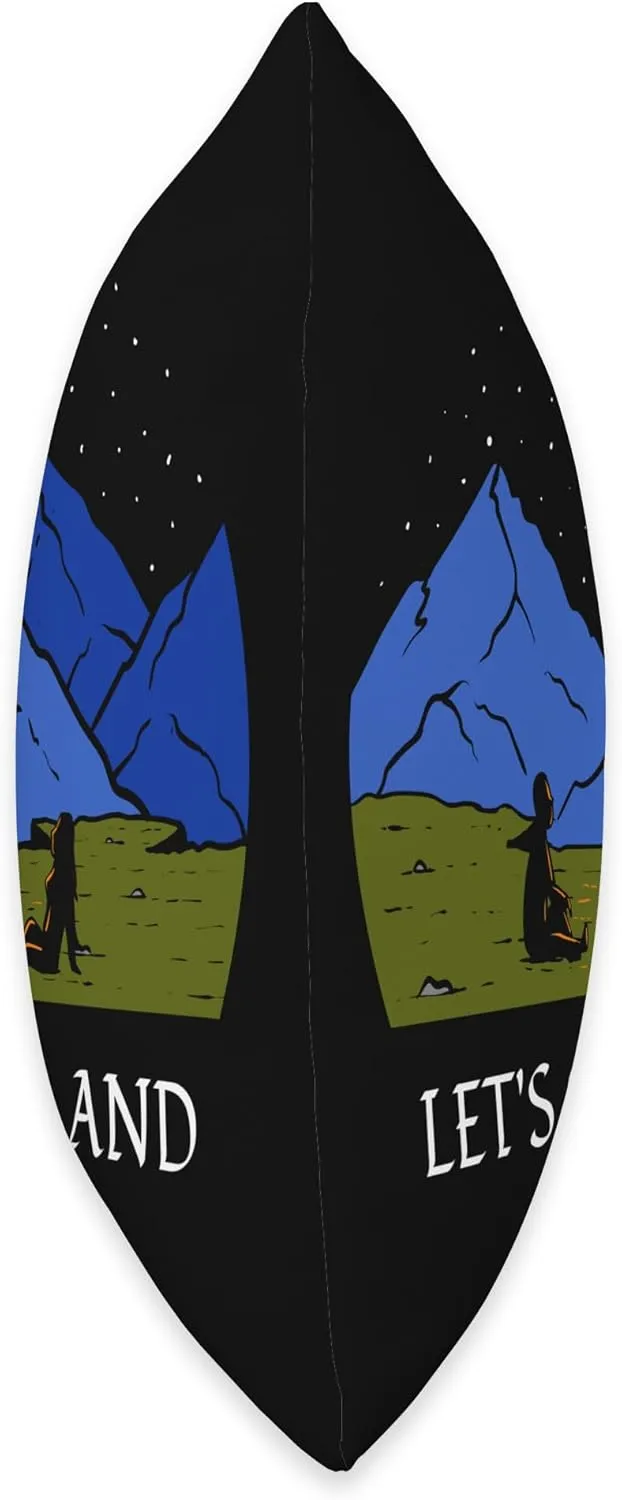 Let's Go Far and Away Camping Hiking Camper Hiker Friends Throw Pillow, 16x16, Multicolor