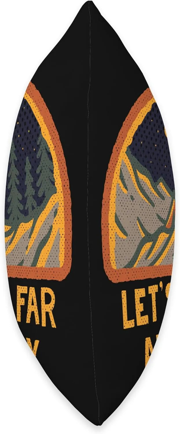 Let's Go Far and Away Camping Hiking Camper Hiker Friends Throw Pillow, 16x16, Multicolor