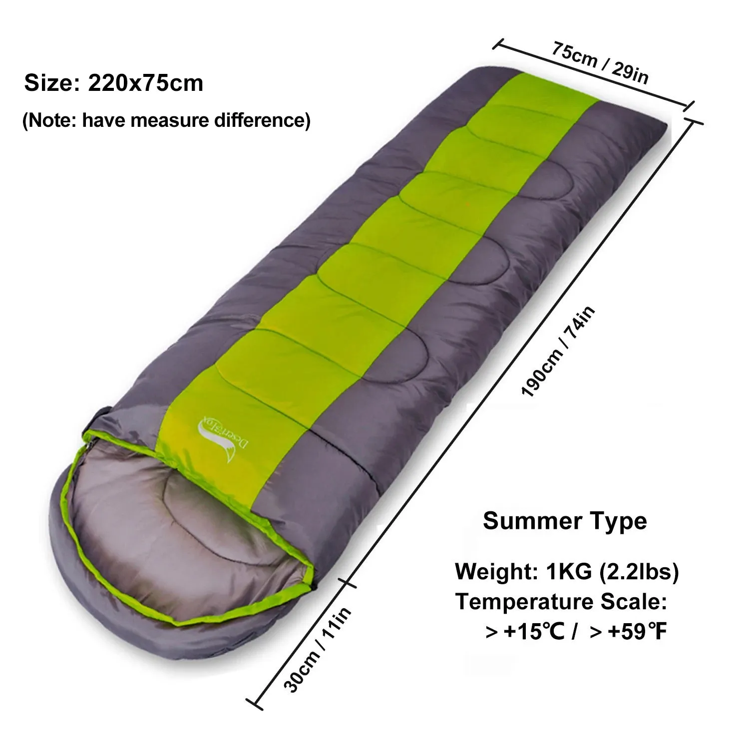 Lightweight 4 Season Envelope Camping Sleeping Bag for Outdoor Travel and Hiking