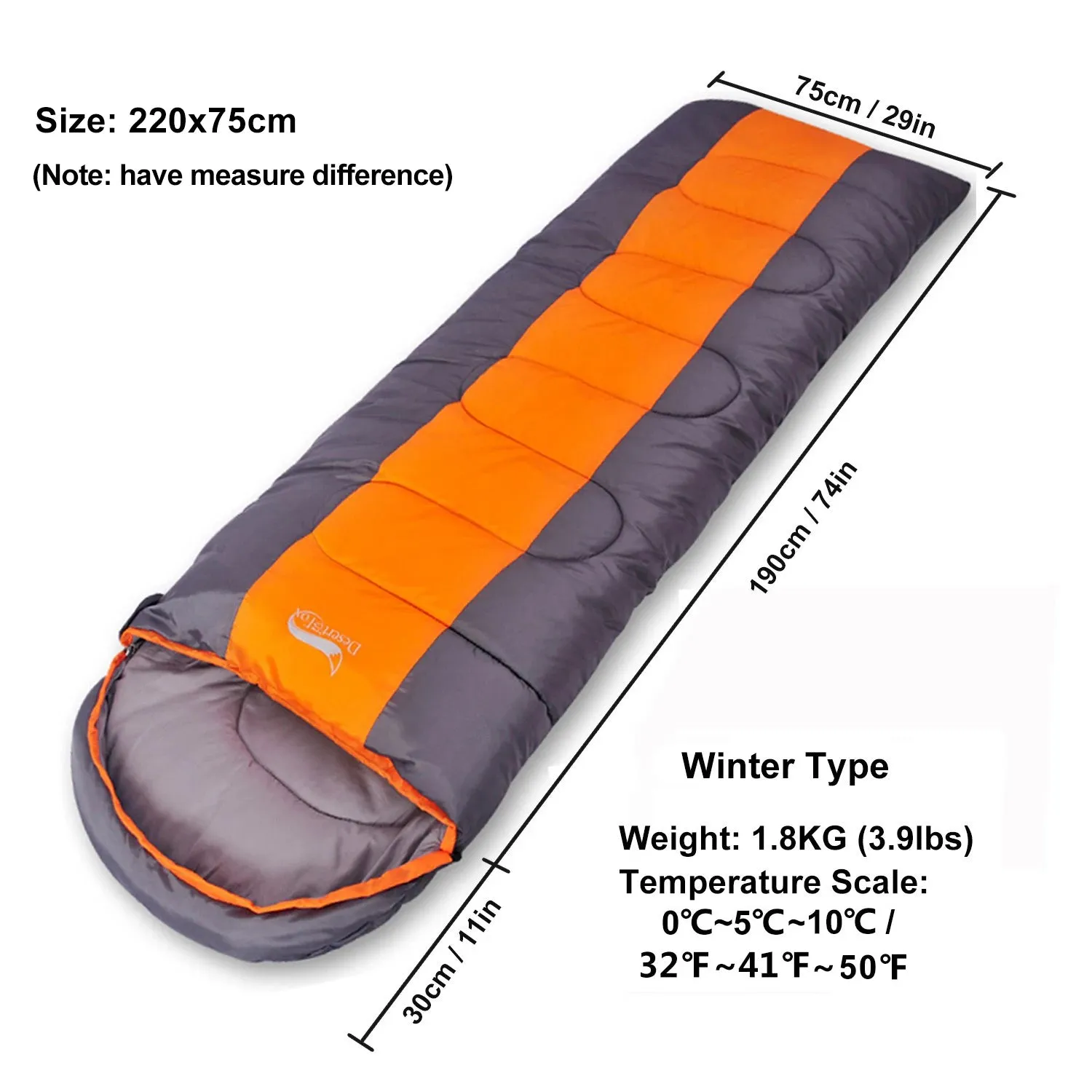 Lightweight 4 Season Envelope Camping Sleeping Bag for Outdoor Travel and Hiking