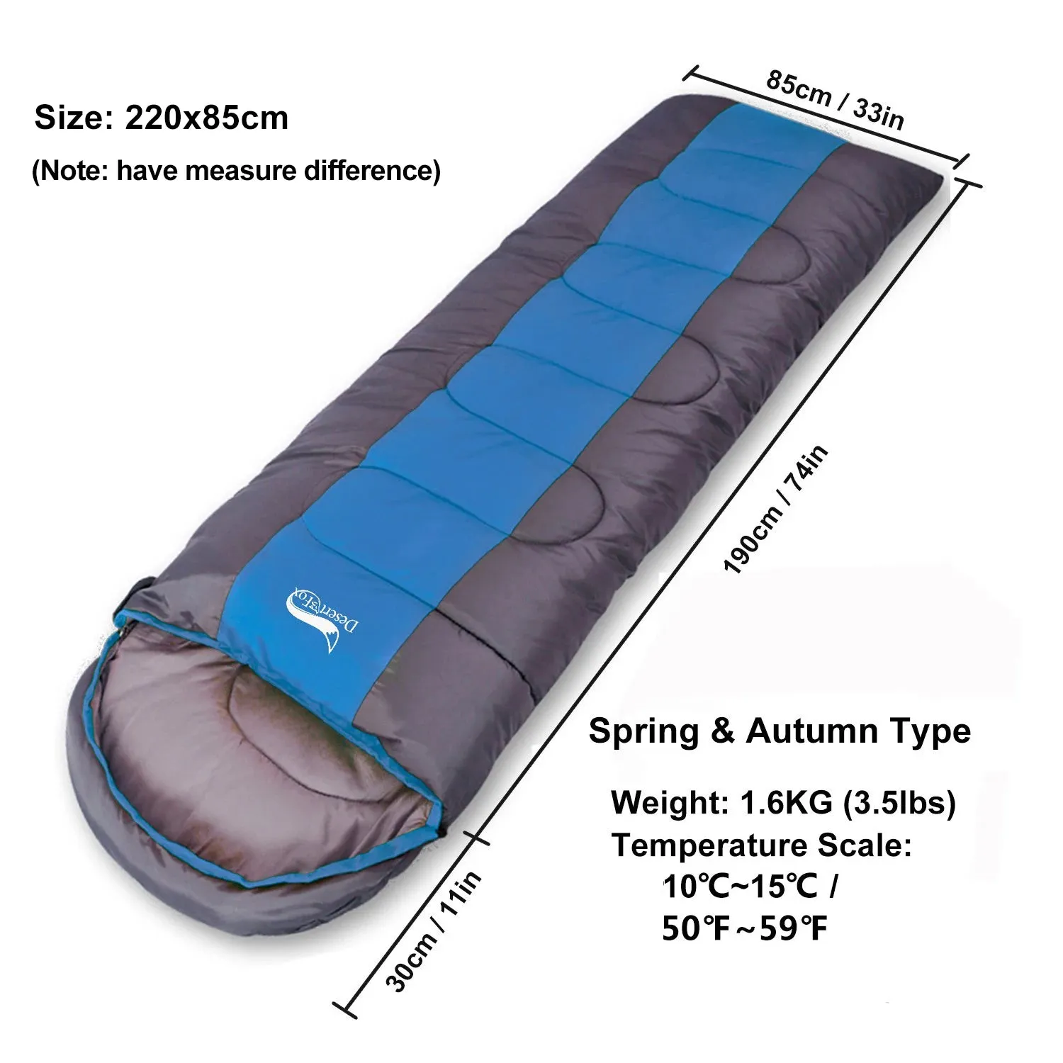 Lightweight 4 Season Envelope Camping Sleeping Bag for Outdoor Travel and Hiking