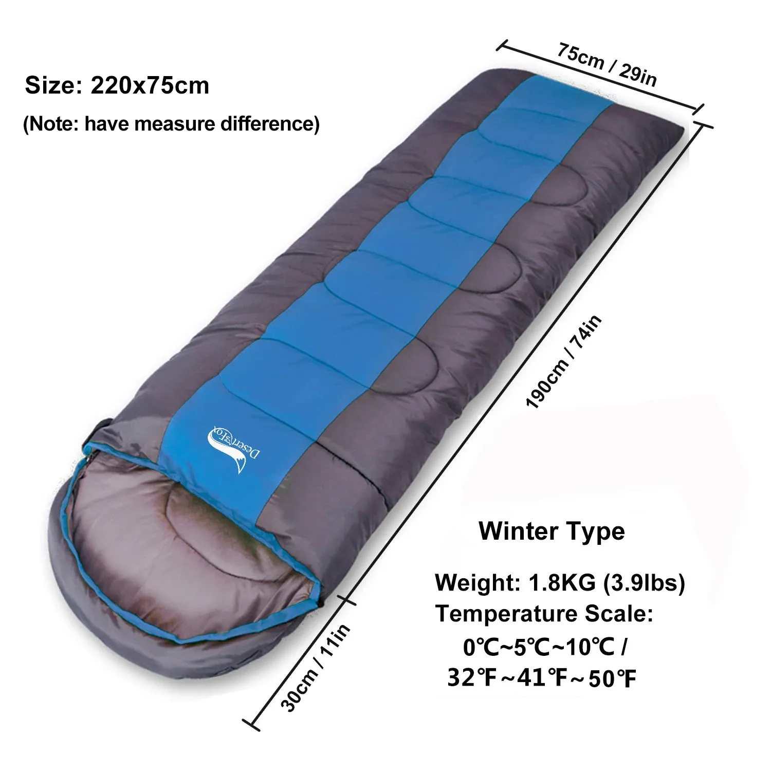 Lightweight 4 Season Envelope Camping Sleeping Bag for Outdoor Travel and Hiking