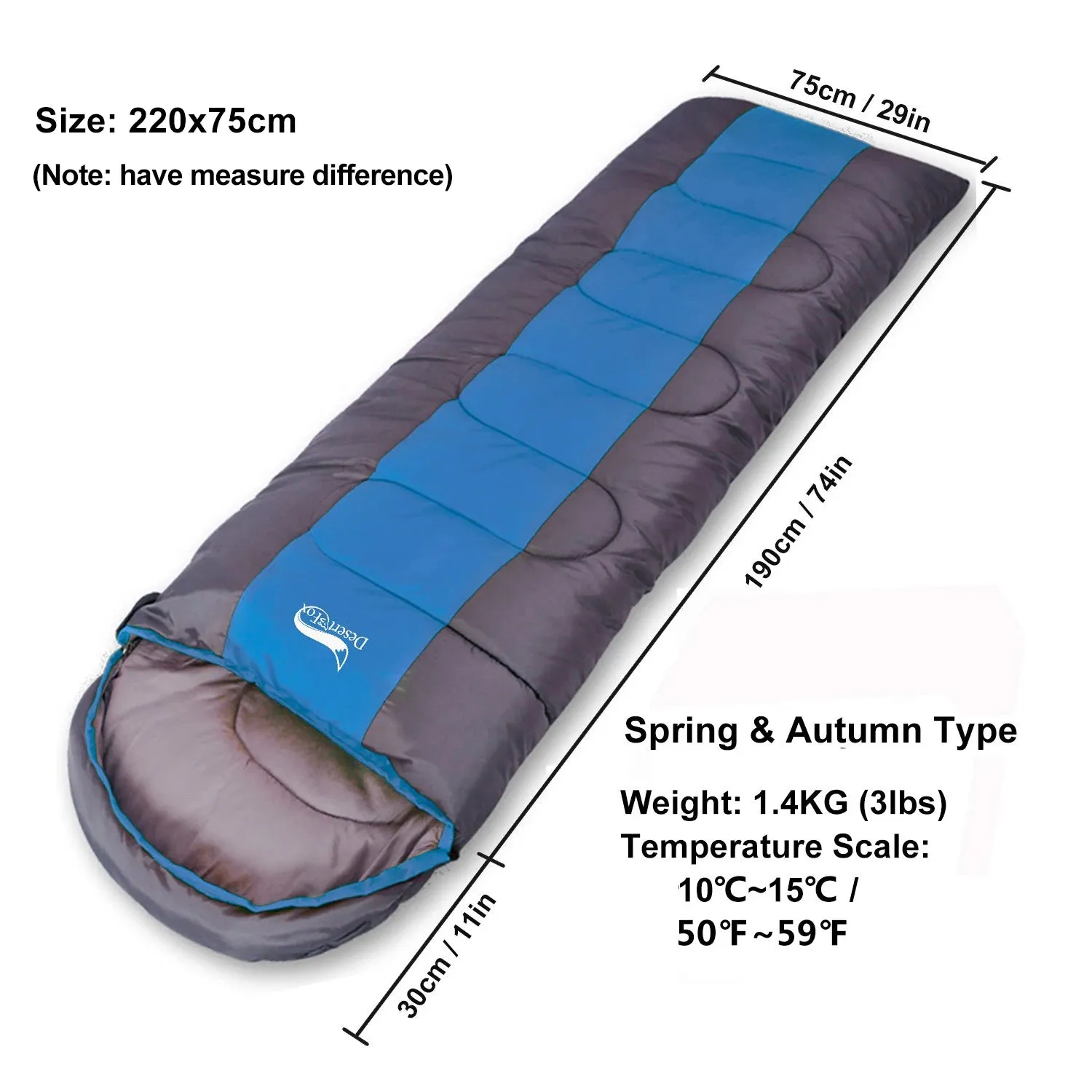 Lightweight 4 Season Envelope Camping Sleeping Bag for Outdoor Travel and Hiking