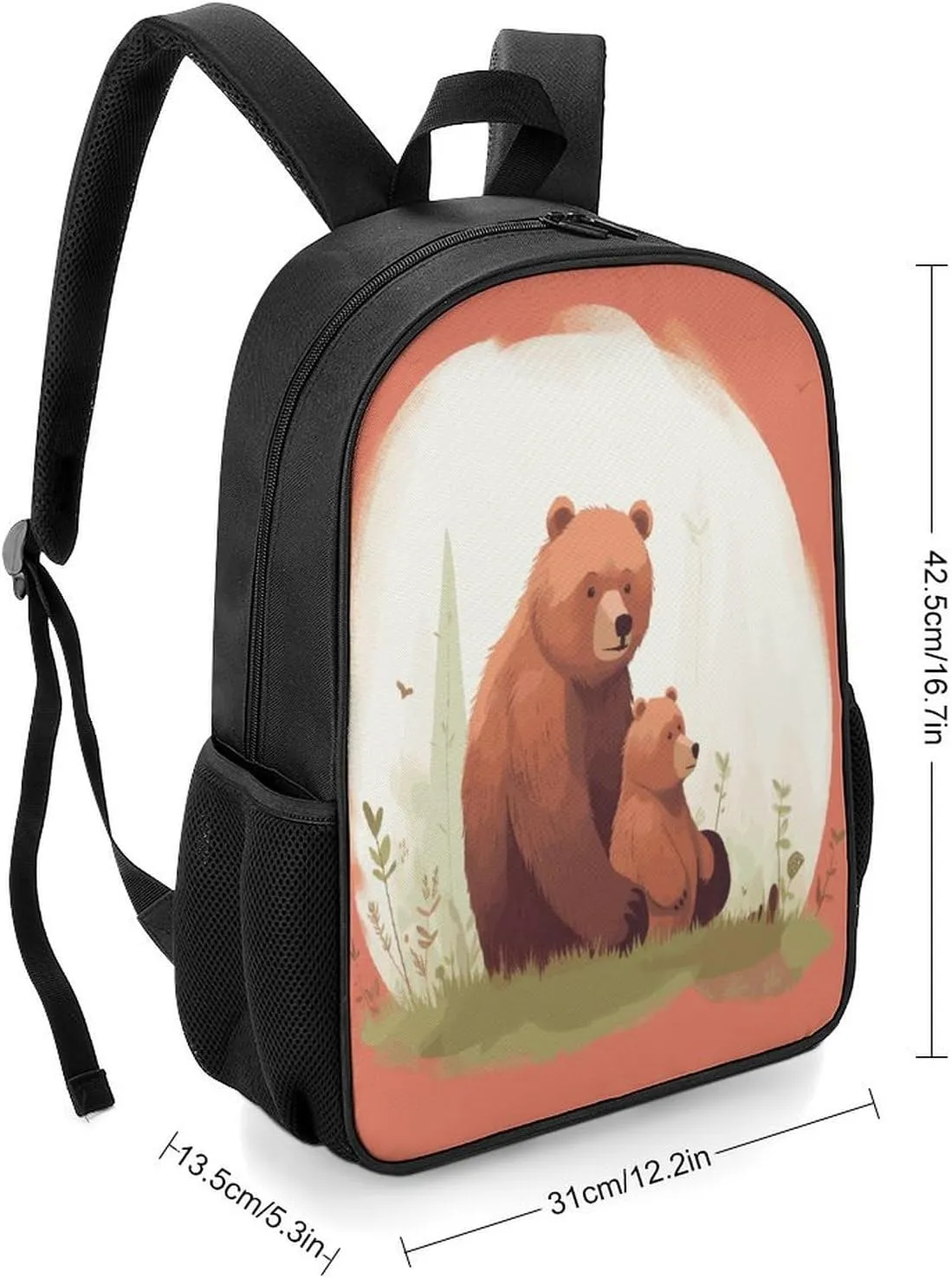 Lightweight Backpacks Cute Travel Bag Durable Bear Hug Printing Small Travel Backpack For Women & Men
