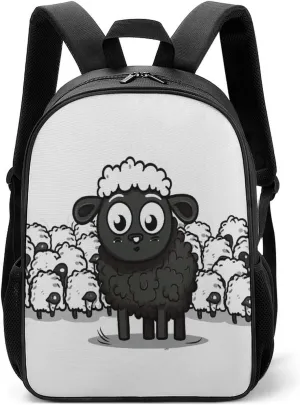 Lightweight Backpacks Cute Travel Bag Durable Cartoon Black White Sheep Printing Small Travel Backpack For Women & Men