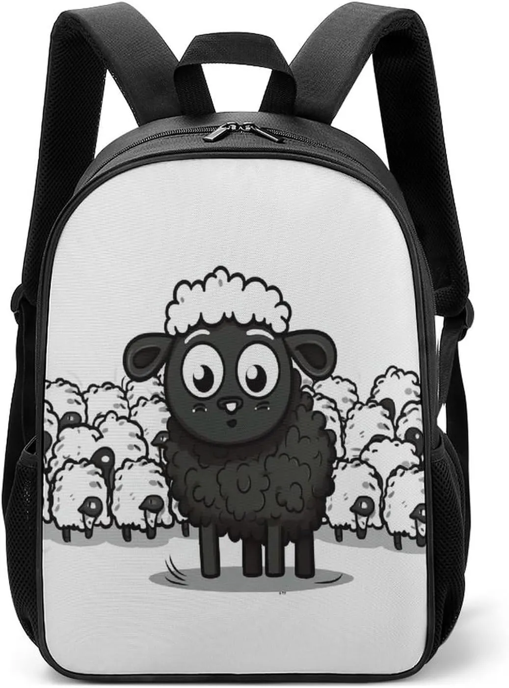 Lightweight Backpacks Cute Travel Bag Durable Cartoon Black White Sheep Printing Small Travel Backpack For Women & Men