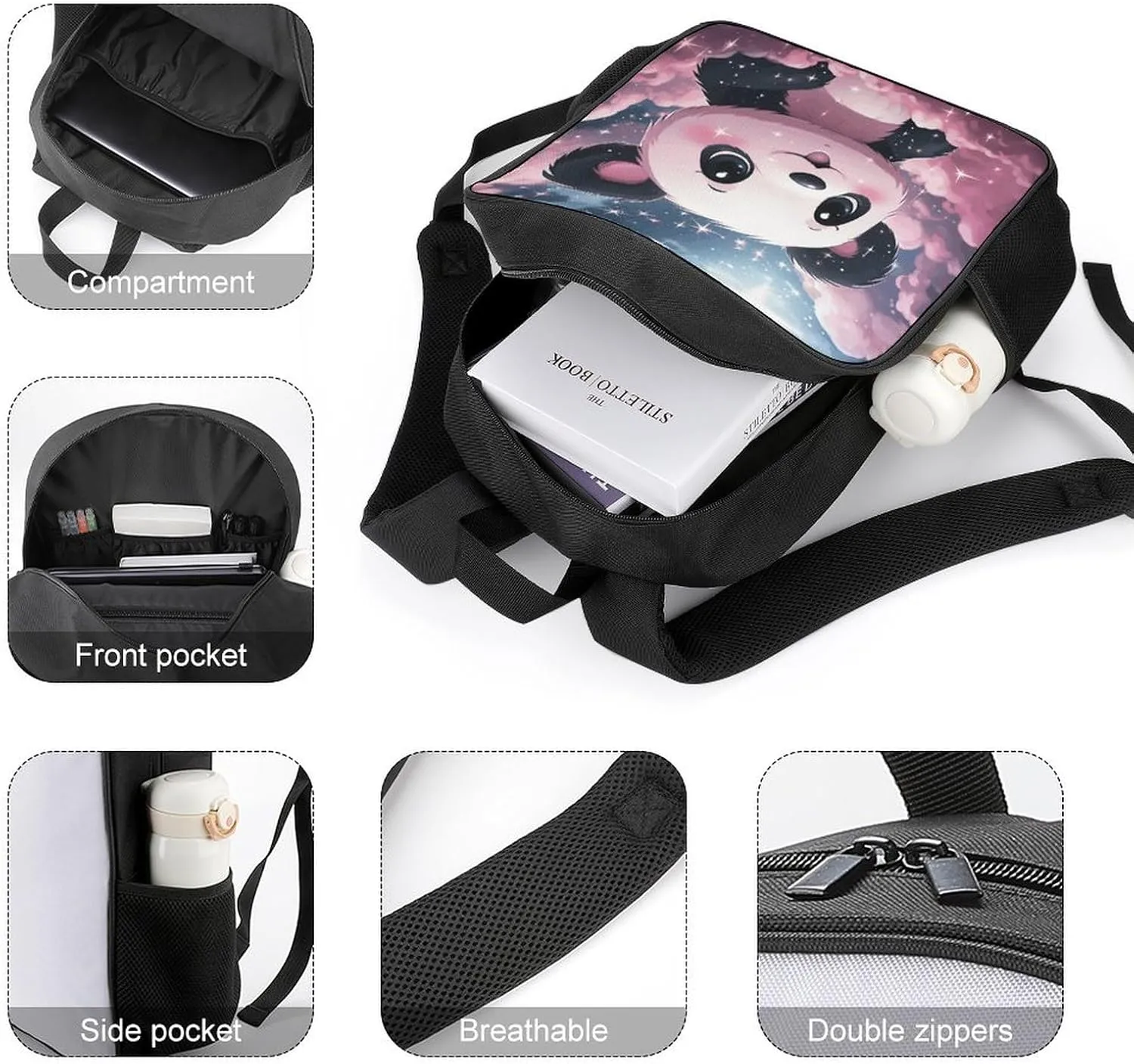 Lightweight Backpacks Cute Travel Bag Durable Cartoon Land Creatures Printing Small Travel Backpack For Women & Men