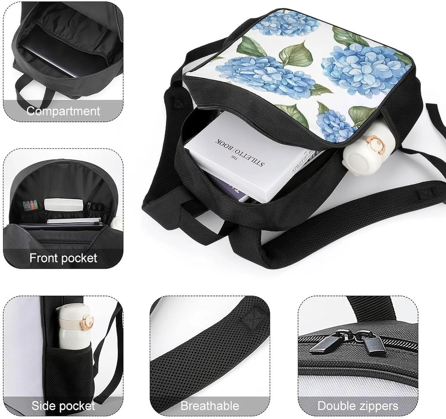 Lightweight Backpacks Cute Travel Bag Durable Clip Art Printing Small Travel Backpack For Women & Men