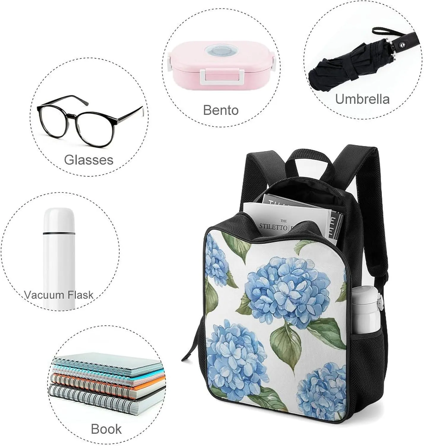 Lightweight Backpacks Cute Travel Bag Durable Clip Art Printing Small Travel Backpack For Women & Men